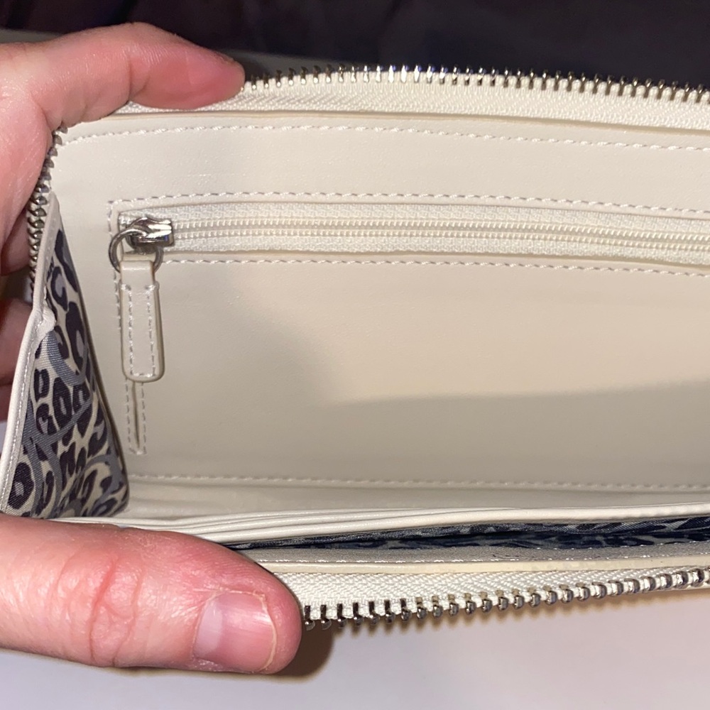 Coach Poppy Mustard Yellow & Cream Wristlet Wallet with Ocelot interior - Picture 11 of 16